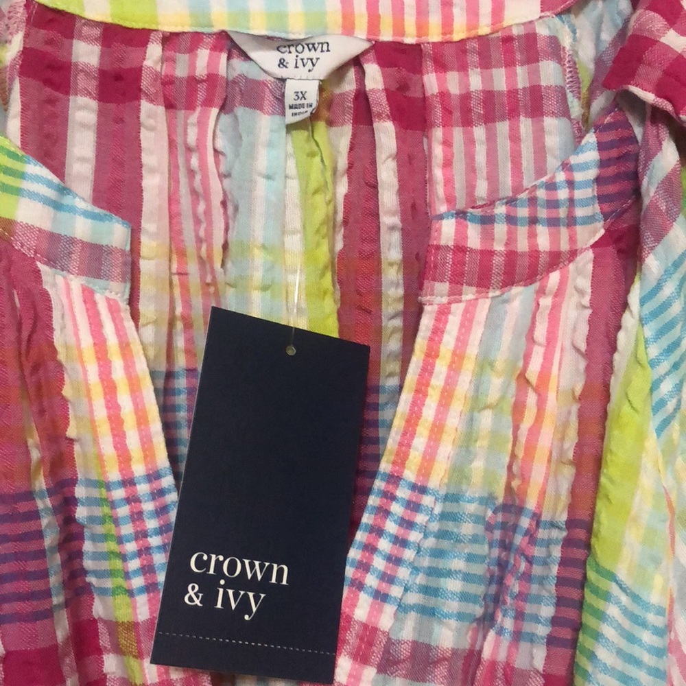 NWT Crown & Ivy Yarn Dyed Dress 3X - Picture 4 of 6